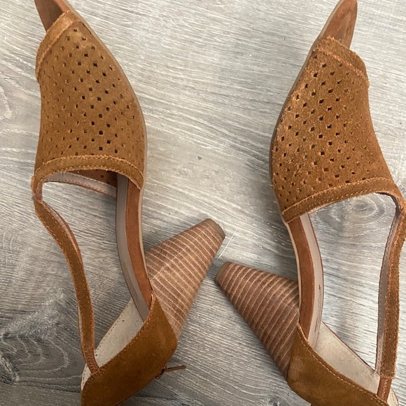Seychelles suede caramel open toe heel 8.5 - Picture 8 of 9
